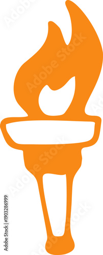Hand Drawn Flaming Torch Icon