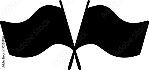 Crossed Waving Flags Icon