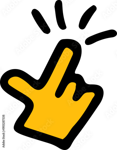 Clicking Hand Doodle Icon