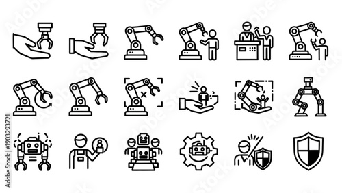 Robotic Arms and Automation Icons Collection.