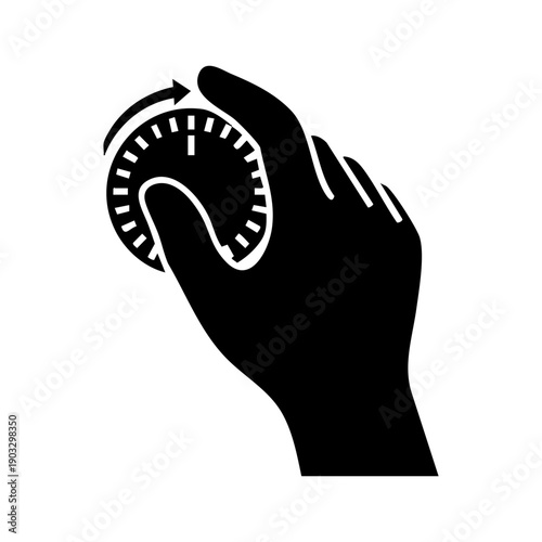 Hand holding control knob