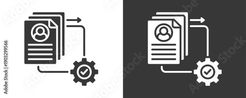 Management Icon Set Vector Collection Isolated In Black And White