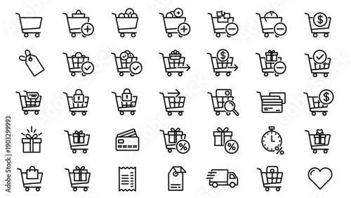 Shopping cart icons and symbols.