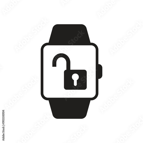 Smartwatch unlock access and security permission solid icon