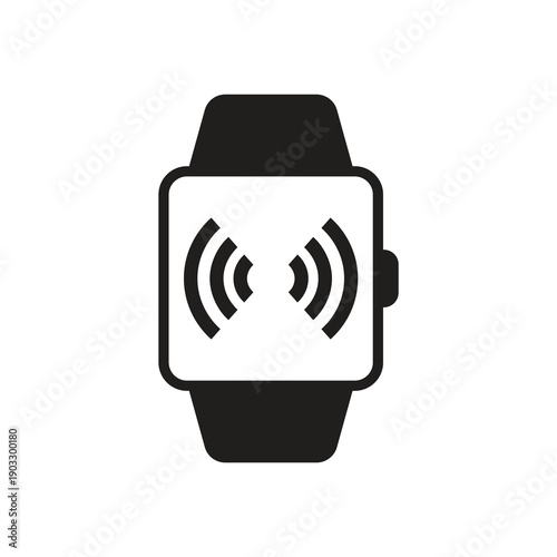 Smartwatch network signal and data connection solid icon