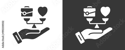 Work Life Balance Icon Set Vector Collection Isolated In Black And White