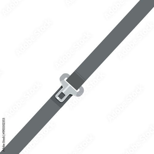 Grey seatbelt on white background