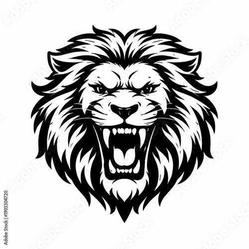 Roaring Lion Head Illustration