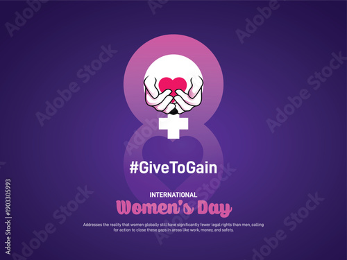 international women's day 2026. international women's day Creative banner, poster, postcard, social media post, template, background, web banner, cover, greetings card design etc. #givetogain