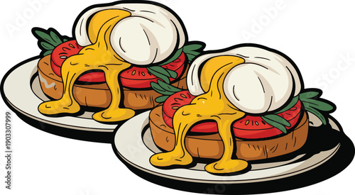 Classic Poached Egg Breakfast Art