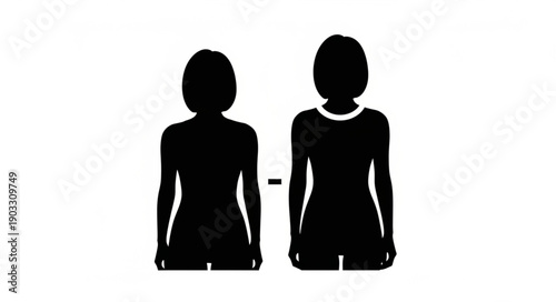 Two Female Silhouettes Showing Height Difference.
