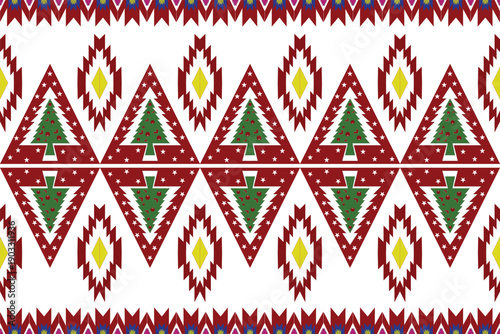 Seamless Geometric Tribal Pattern with Southwestern Diamond Motifs