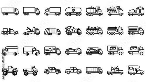 Various Types of Trucks and Cars.