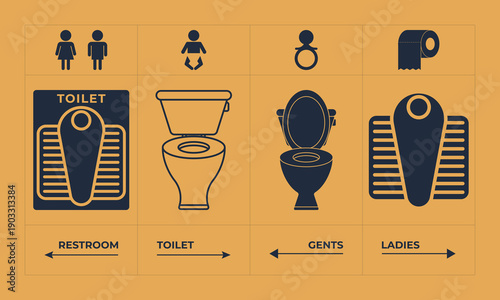 Squat Western Toilet Signs Family Baby Changing Gents Ladies Restroom