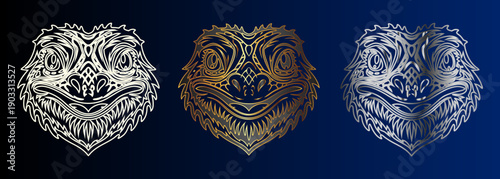 Heraldic Crests Emblems Insignia Symbols Medieval Design Vintage Ornament Decorative Elements