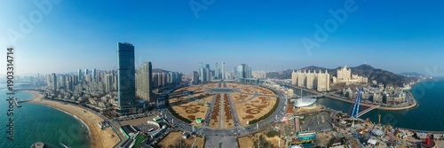 Fotografie Aerial photography of Dalian Xinghai Square, the second largest square in Asia,