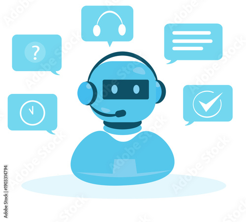 ai chatbot for customer support vector illustration