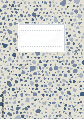 Notebook cover with abstract terazzo style design