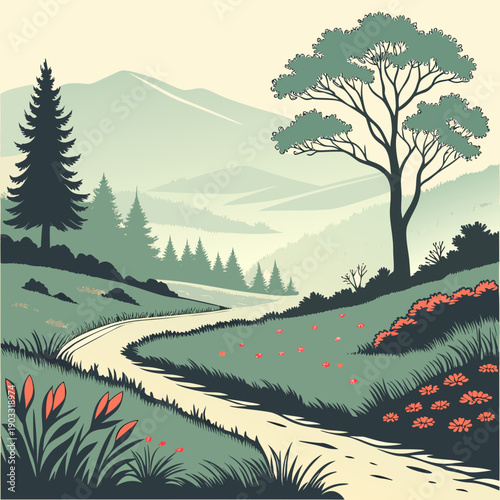 Stylized journey through abstract, layered depth dimensions, creating a sense of progressive movement and infinite space.