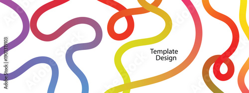 Abstract squiggly lines, Vibrant abstract gradient line 