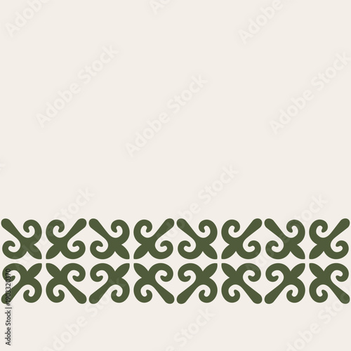 Wallpaper Mural Central Asian Nomadic Seamless Border Pattern with Zoomorphic Ram Horn Ornament Band Torontodigital.ca