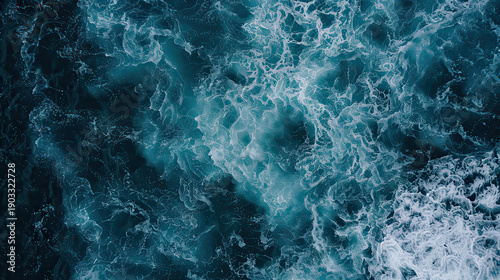 The image is of a body of water with a lot of bubbles and foam