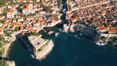 Dubrovnik Croatia, day panorama - 4K aerial drone view