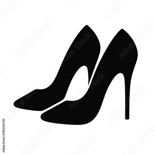 Silhouette of high heel shoes, fashion vector icon