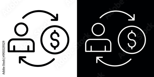 Conversion icon concept for app and web in flat black and white style on clean background vector illustration