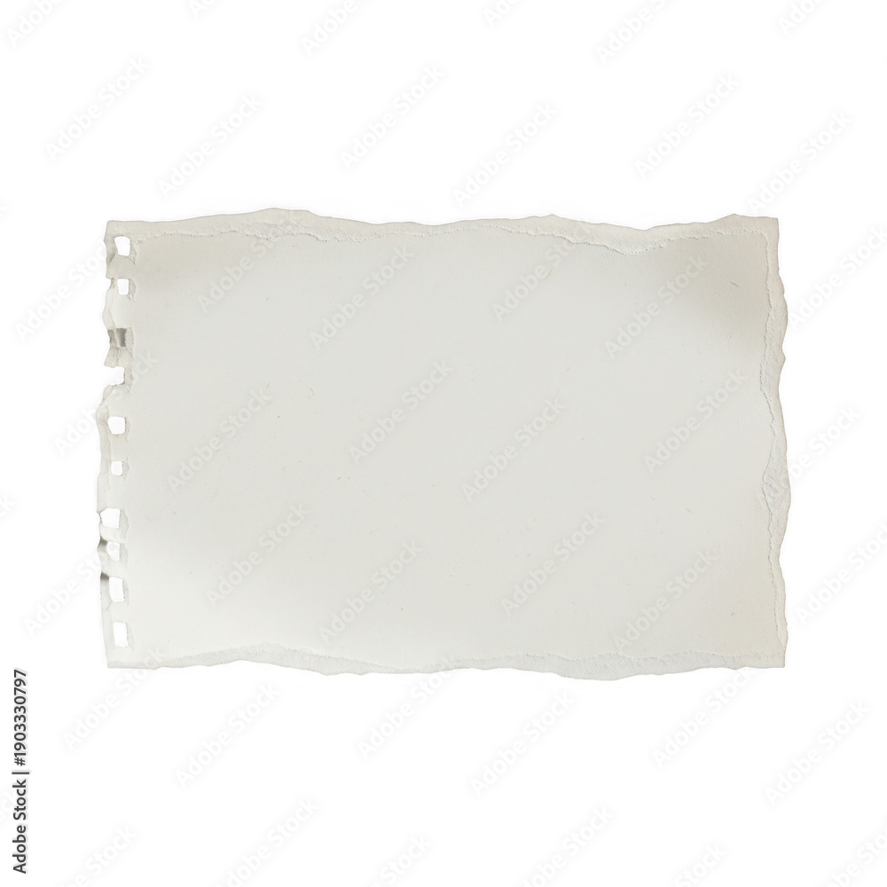 Obraz premium Ripped paper note, isolated on transparent background