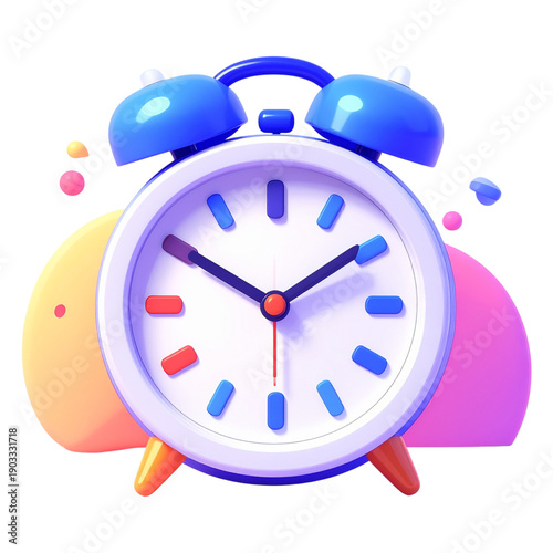Vibrant purple alarm clock with glowing accents and twin bells for fun and energetic mornings