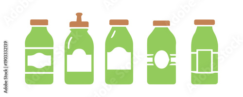 a collection of colorful milk bottles

