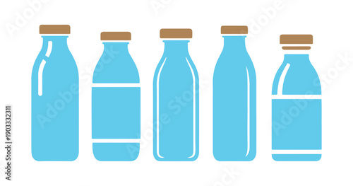 collection of unique milk bottle designs against a white backdrop

