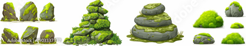 Mossy Stone Growth: A Vibrant Display of Natural Beauty