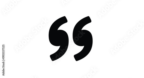 Two black quotation marks against a white background