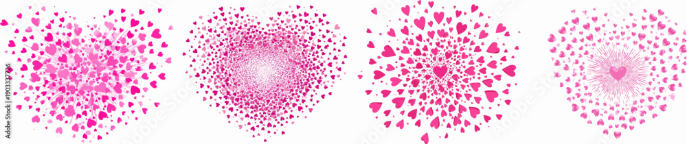 Obraz premium A burst of pink hearts exploding with love and joy