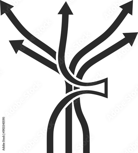Multiple Decision Path Arrows Icon
