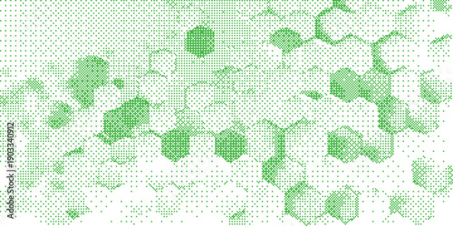 Green and white textured fabric with a honeycomb pattern