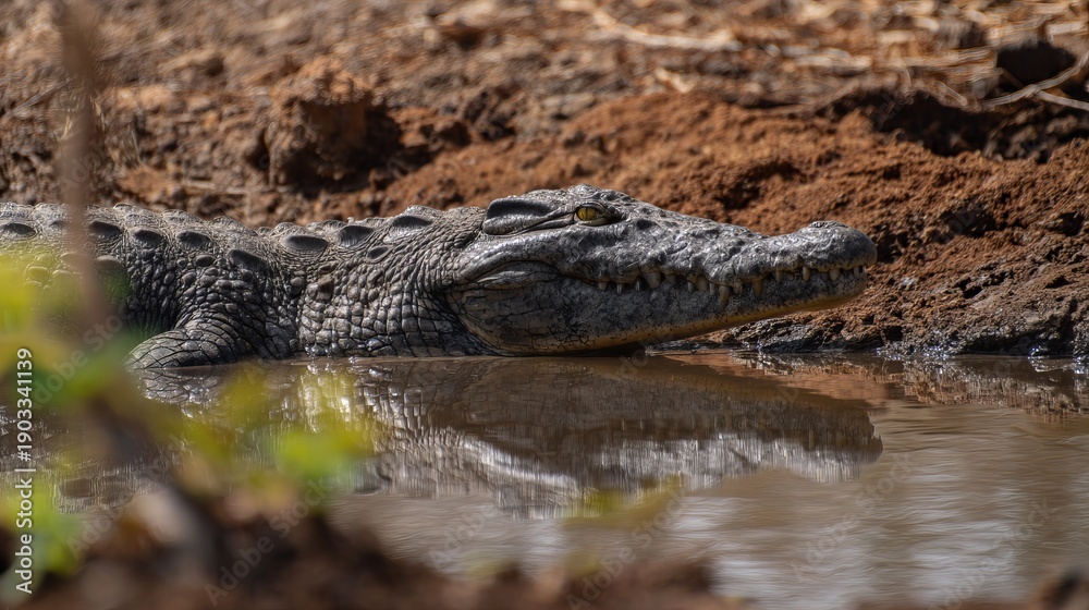 Fototapeta premium crocodile in the water