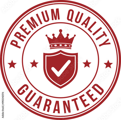 Premium Quality Guarantee Seal with Crown and Shield Design for Trustworthy Branding