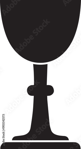 Chalice cup vector silhouette illustration for religious ceremony and ritual line art set