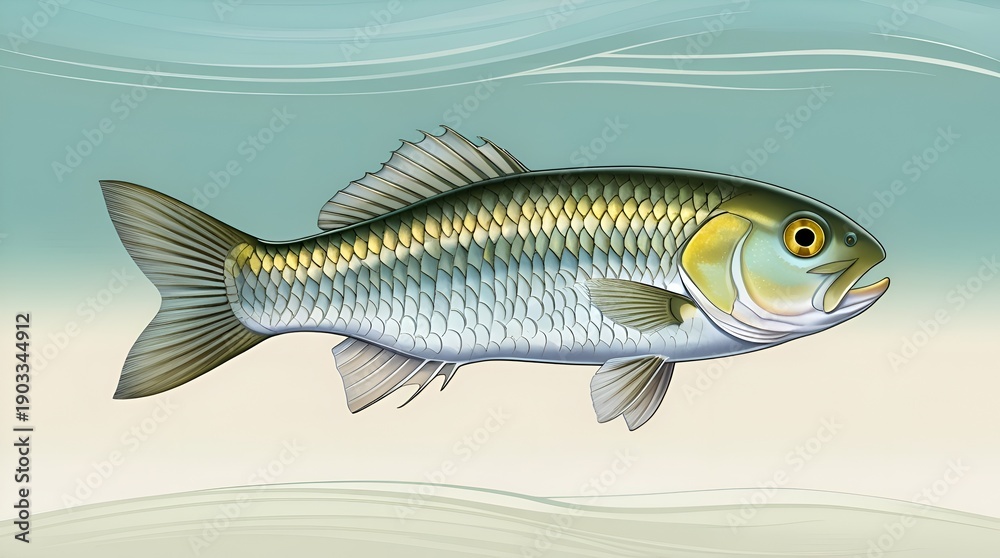 Fototapeta premium Highly Detailed Illustration of a Chub Fish