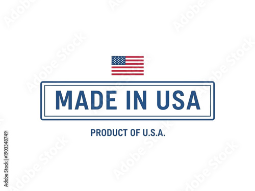 American flag emblem with Made in USA label on a product