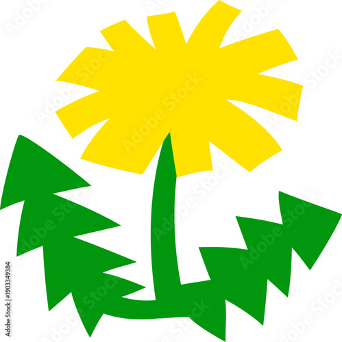 심플한 노란 민들레꽃 풀꽃 봄 장