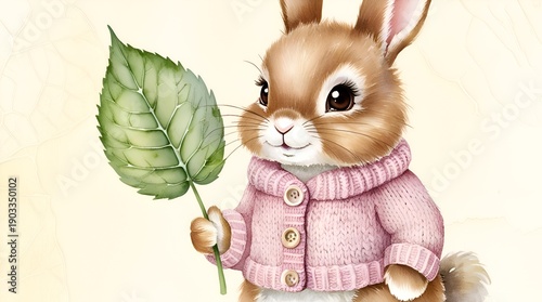 Delicate Watercolor Illustration Featuring a Cute Character