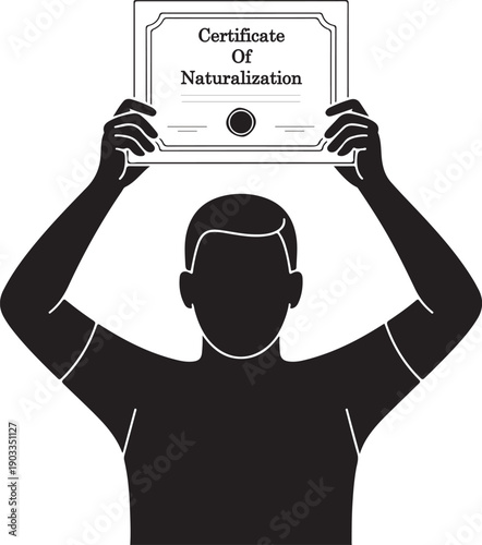 Person proudly holding up a Certificate of Naturalization