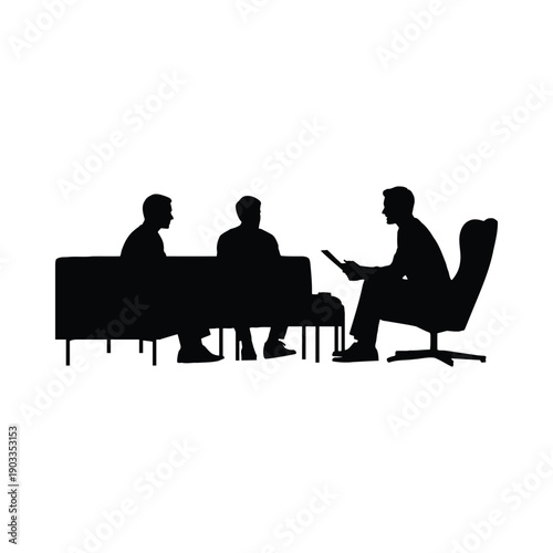 Business meeting silhouettes people discussion