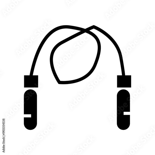Black jump rope icon isolated on white background.