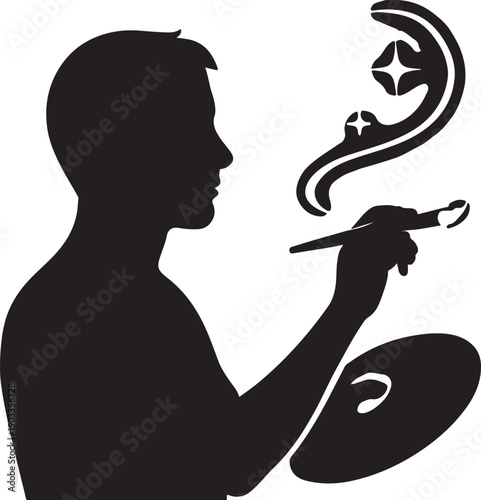 Creativity vector silhouette painting light