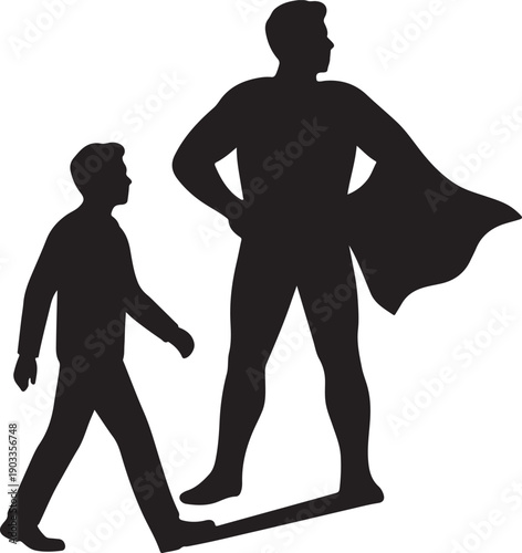 Conceptual shadow vector silhouette illusion